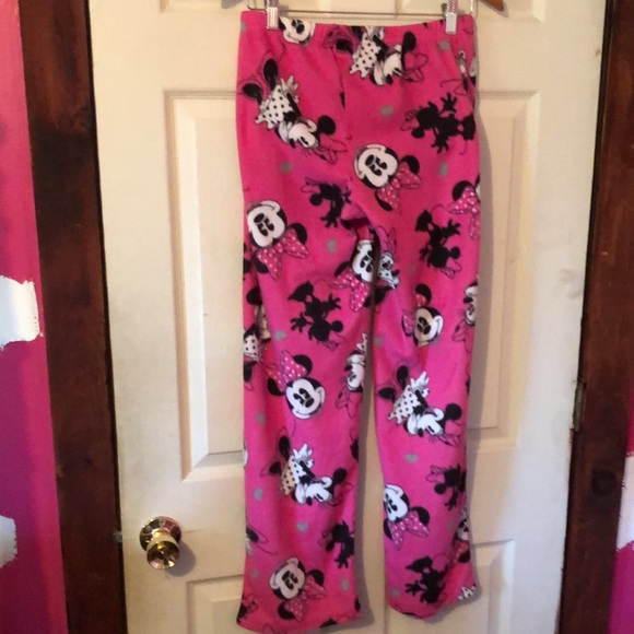 Disney Minnie Mouse Pink Fleece Pajama Pants Womens Small S 4-6 - Picture 7 of 14